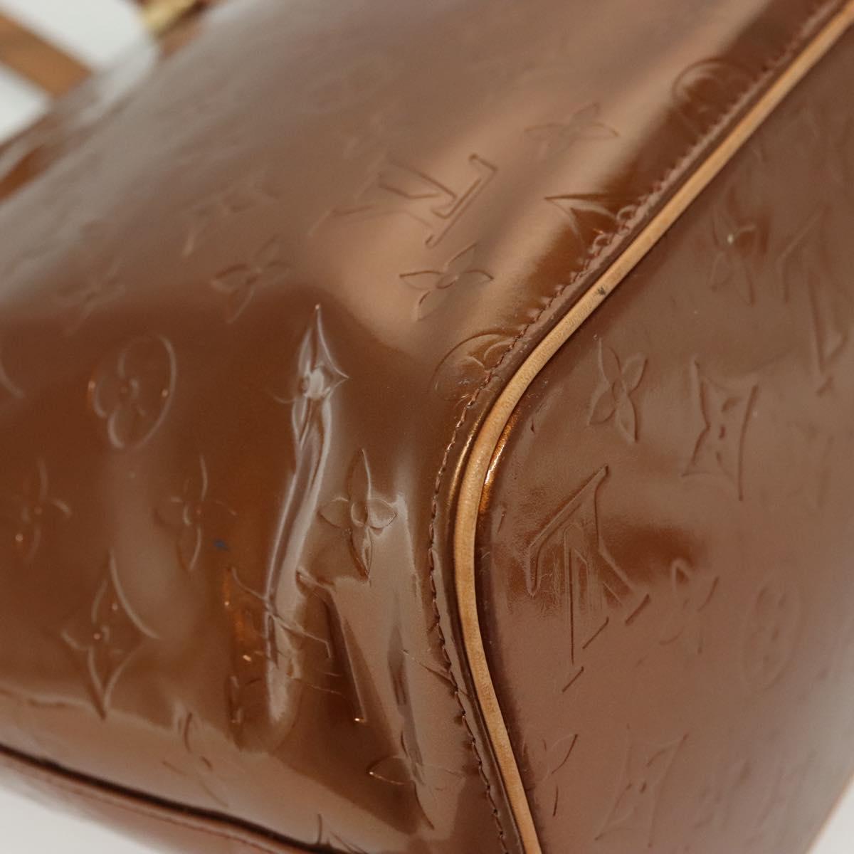 LOUIS VUITTON Monogram Vernis Houston Hand Bag Bronze M91122 LV Auth ep10376