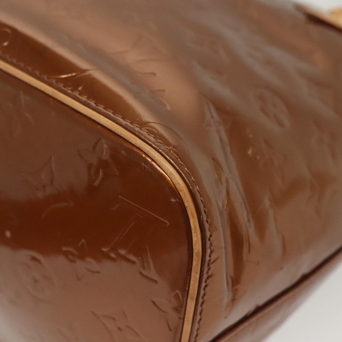 LOUIS VUITTON Monogram Vernis Houston Hand Bag Bronze M91122 LV Auth ep10376