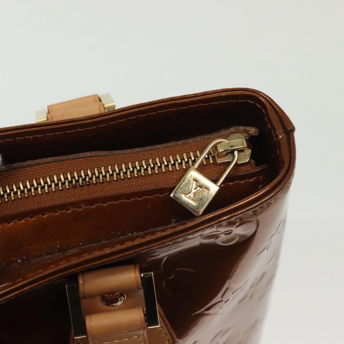 LOUIS VUITTON Monogram Vernis Houston Hand Bag Bronze M91122 LV Auth ep10376