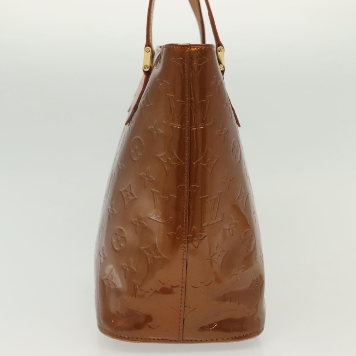 LOUIS VUITTON Monogram Vernis Houston Hand Bag Bronze M91122 LV Auth ep10376