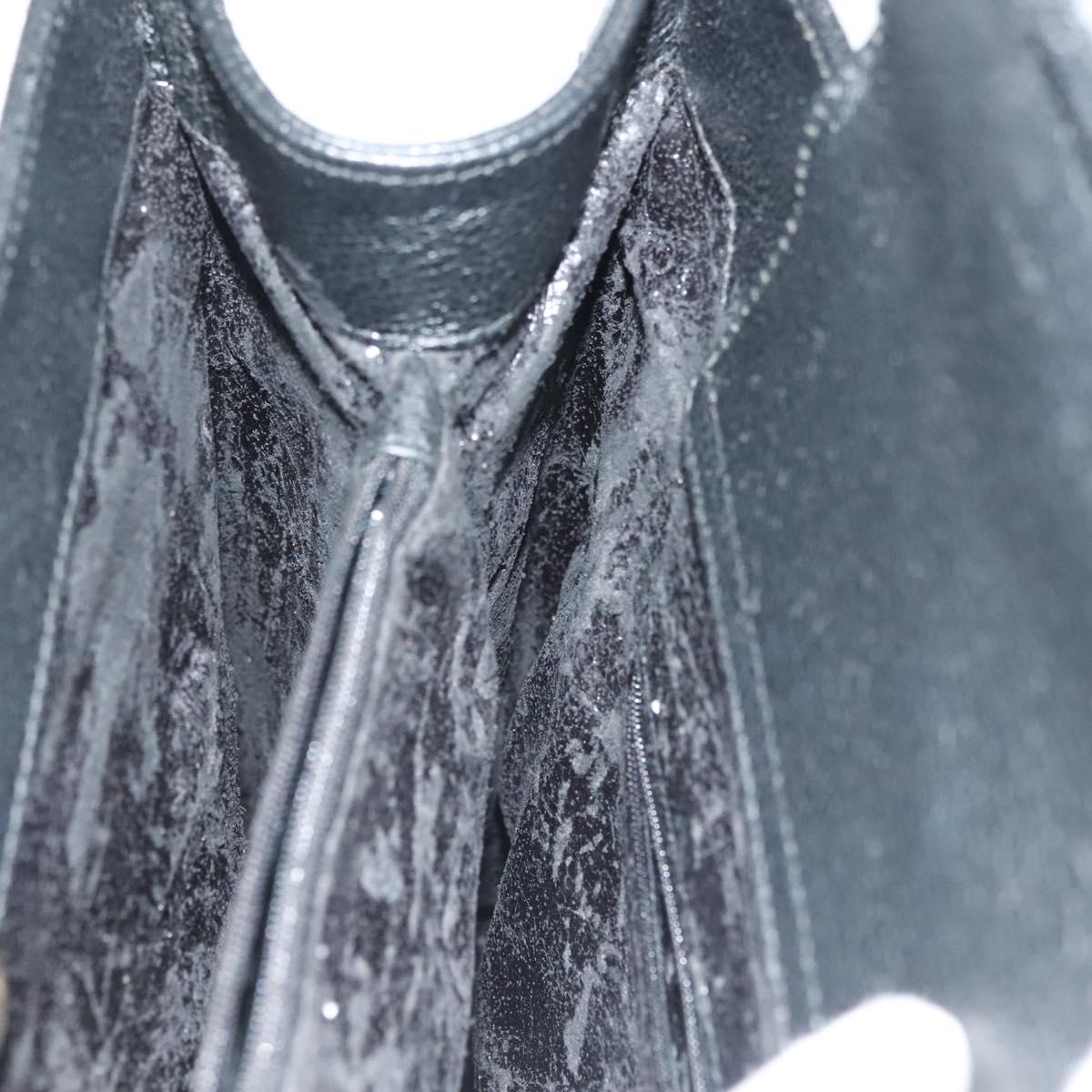 GUCCI Bamboo Hand Bag Suede Black Gold 002 1186 0260 Auth ep10379