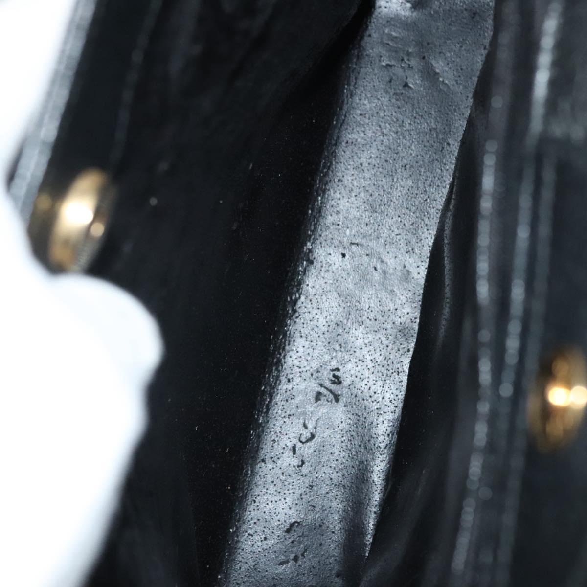 GUCCI Bamboo Hand Bag Suede Black Gold 002 1186 0260 Auth ep10379