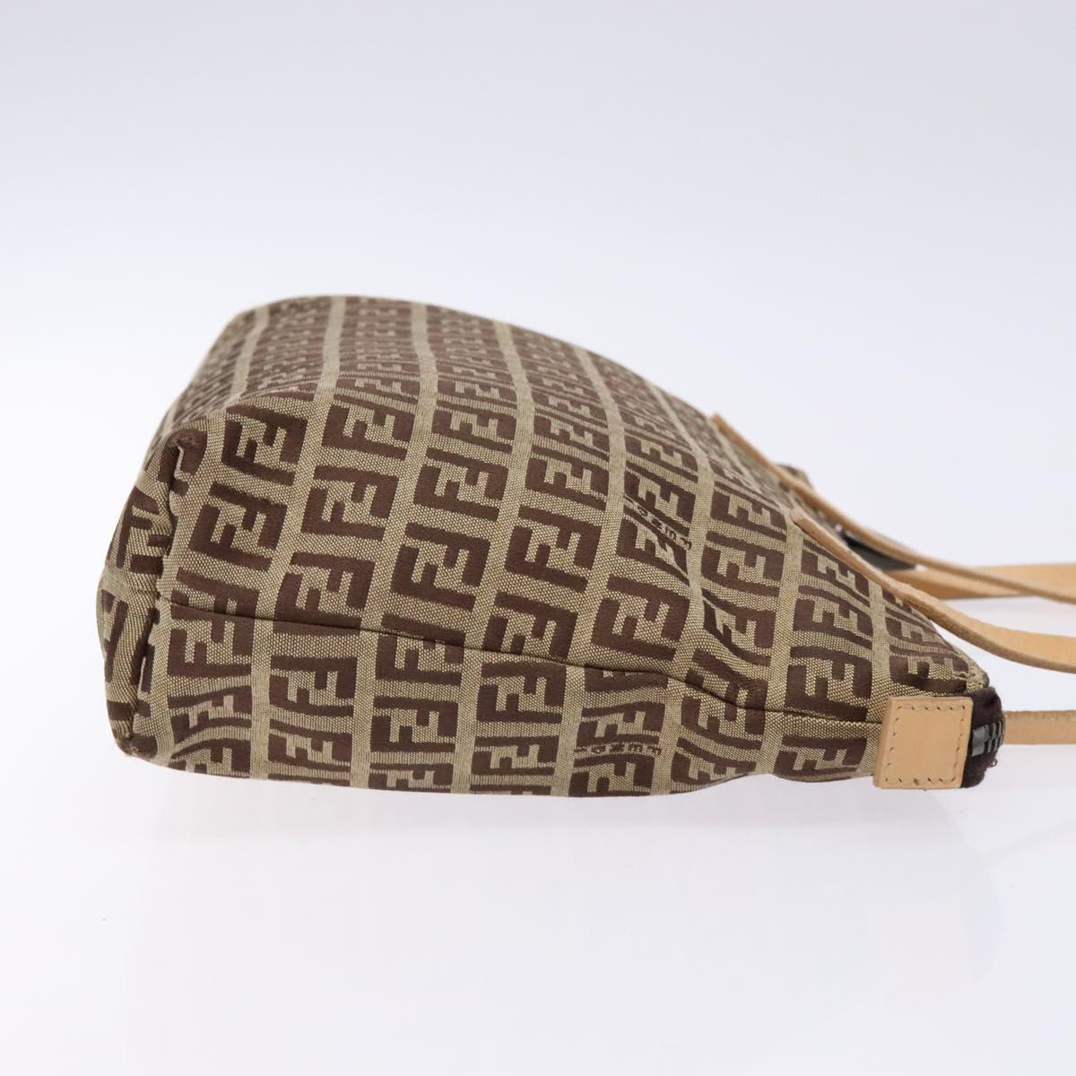 FENDI Zucchino Canvas Hand Bag Beige Auth ep10385