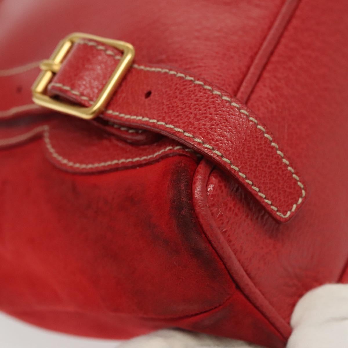 GUCCI Bamboo Backpack Suede Red Gold 003 1705 0030 Auth ep10393