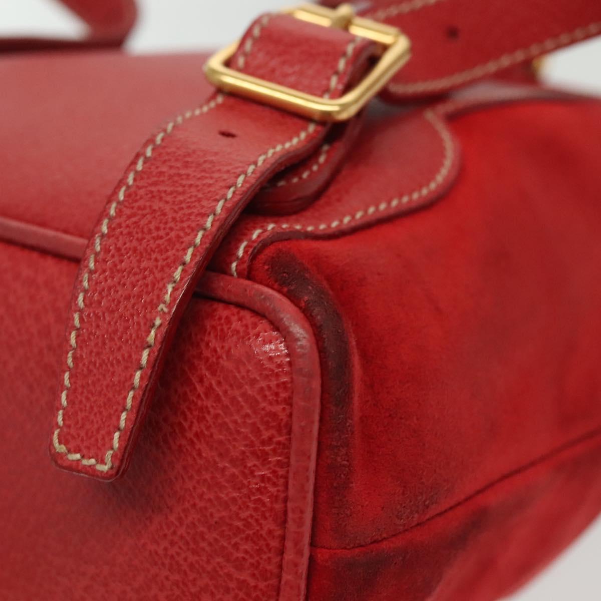 GUCCI Bamboo Backpack Suede Red Gold 003 1705 0030 Auth ep10393