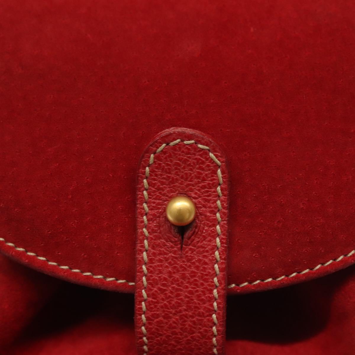 GUCCI Bamboo Backpack Suede Red Gold 003 1705 0030 Auth ep10393