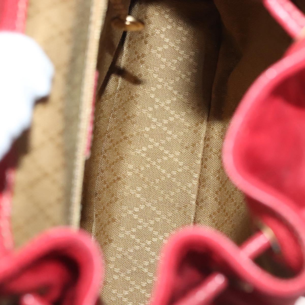 GUCCI Bamboo Backpack Suede Red Gold 003 1705 0030 Auth ep10393