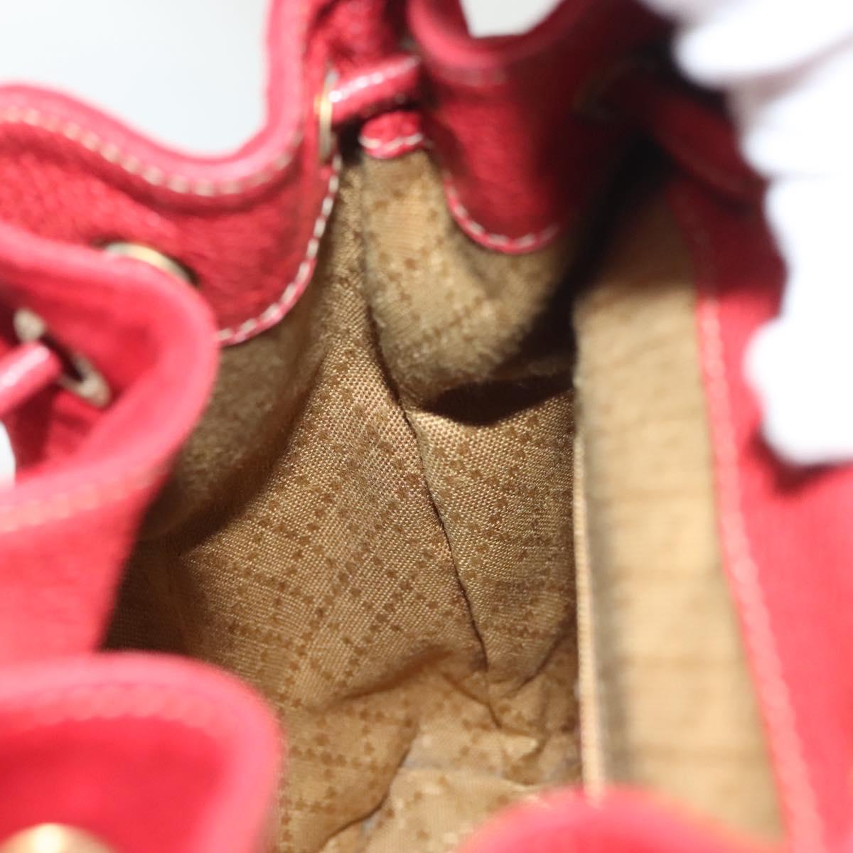 GUCCI Bamboo Backpack Suede Red Gold 003 1705 0030 Auth ep10393