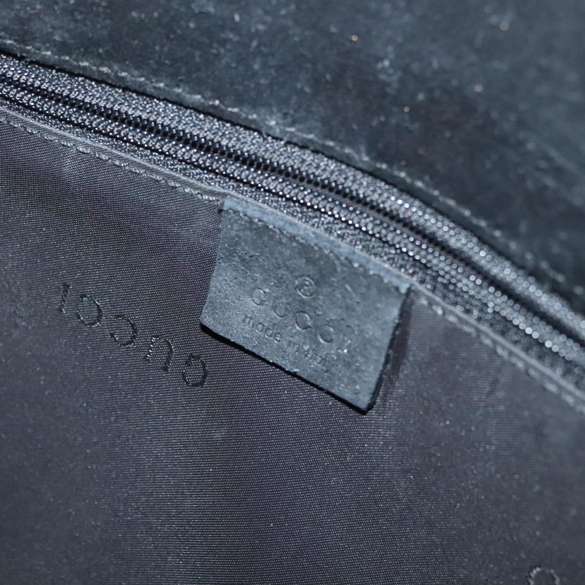 GUCCI Bamboo Tote Bag Suede Black Silver Auth ep10395
