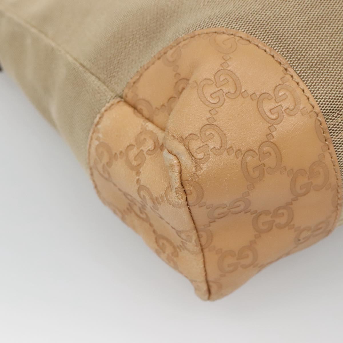 GUCCI Guccissima Shoulder Bag Canvas Beige Silver 257301 Auth ep10403