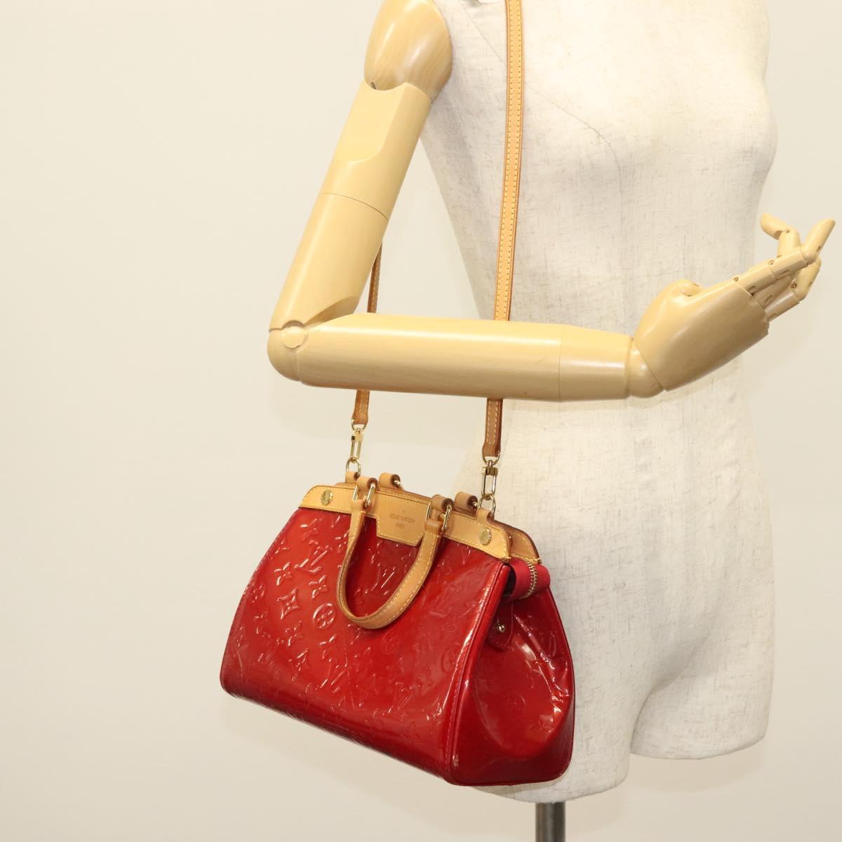 LOUIS VUITTON Monogram Vernis Brea PM Hand Bag Red M91623 LV Auth ep10407