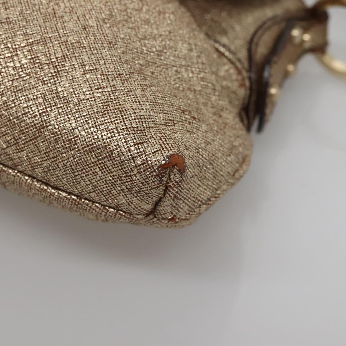 FENDI Shoulder Bag Leather Gold Auth ep10421