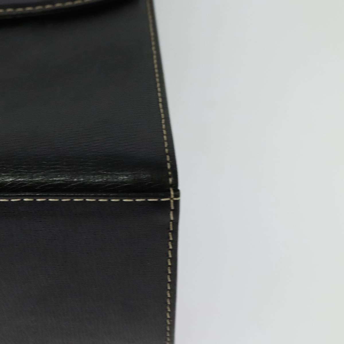 Burberrys Hand Bag Leather 2way Black Gold Auth ep10449