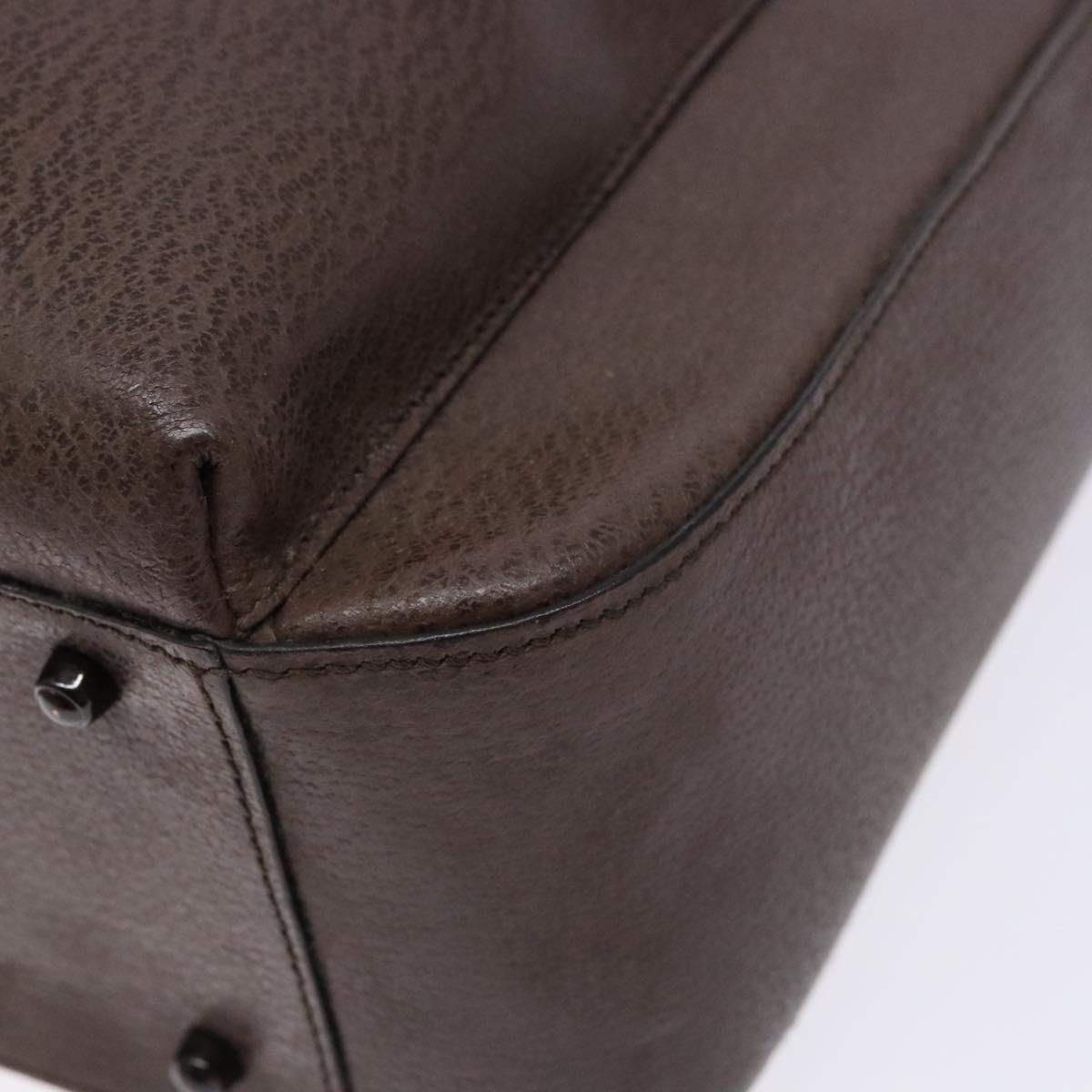 GUCCI Bamboo Hand Bag Leather Dark Brown 002 1118 0462 Auth ep10462