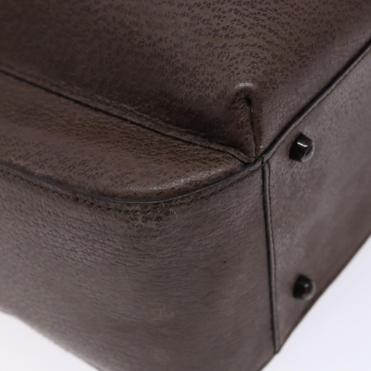 GUCCI Bamboo Hand Bag Leather Dark Brown 002 1118 0462 Auth ep10462