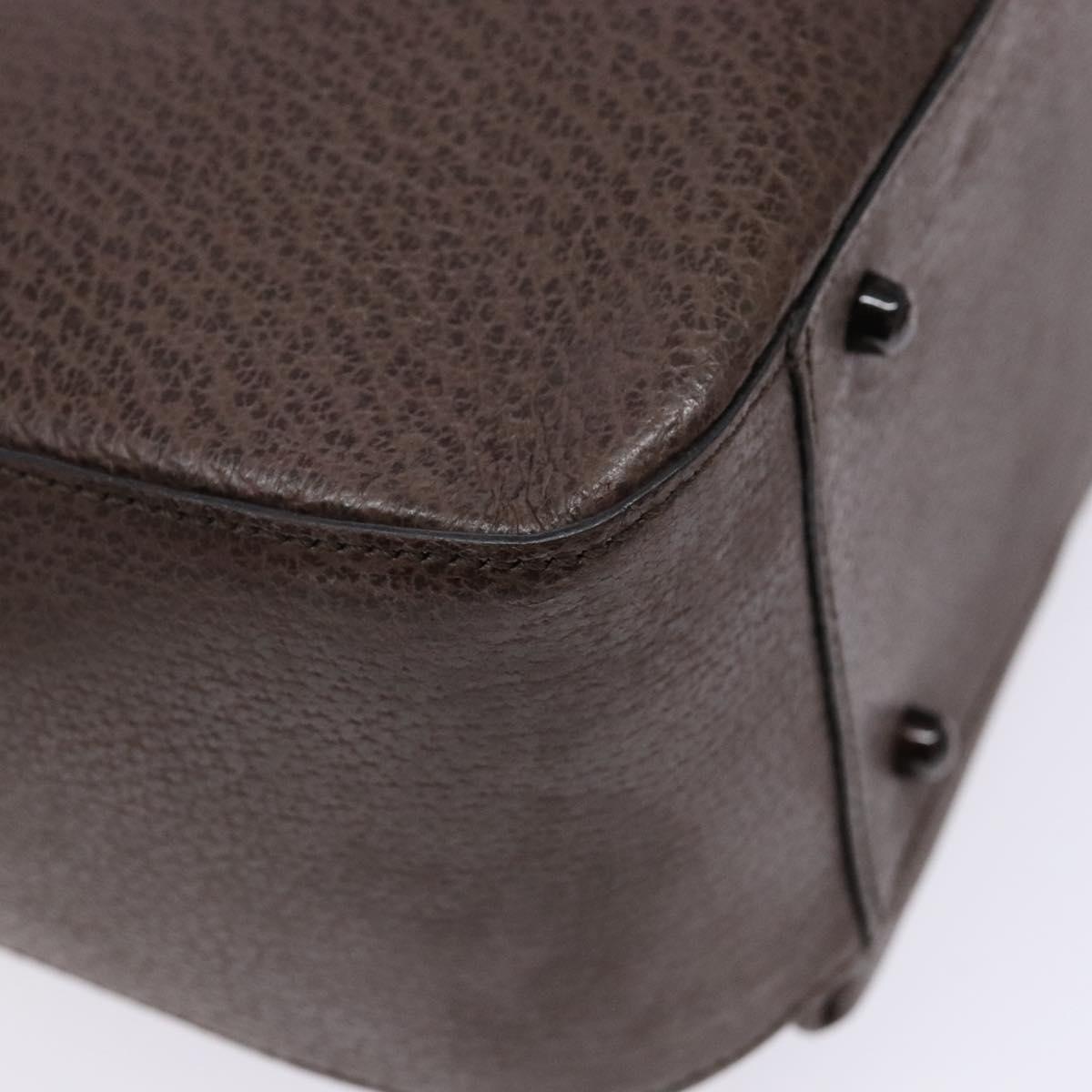 GUCCI Bamboo Hand Bag Leather Dark Brown 002 1118 0462 Auth ep10462