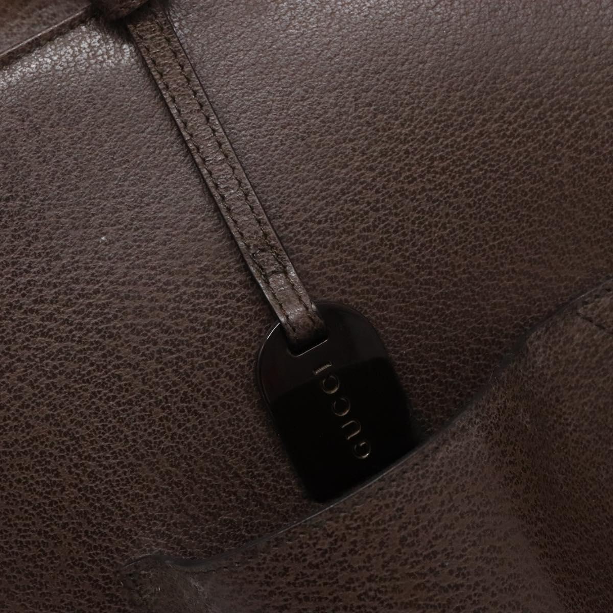 GUCCI Bamboo Hand Bag Leather Dark Brown 002 1118 0462 Auth ep10462