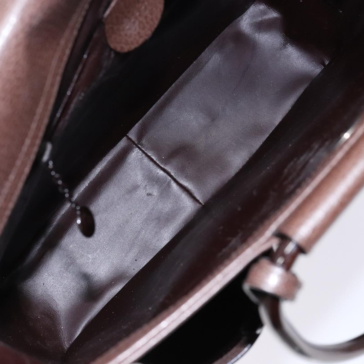 GUCCI Bamboo Hand Bag Leather Dark Brown 002 1118 0462 Auth ep10462