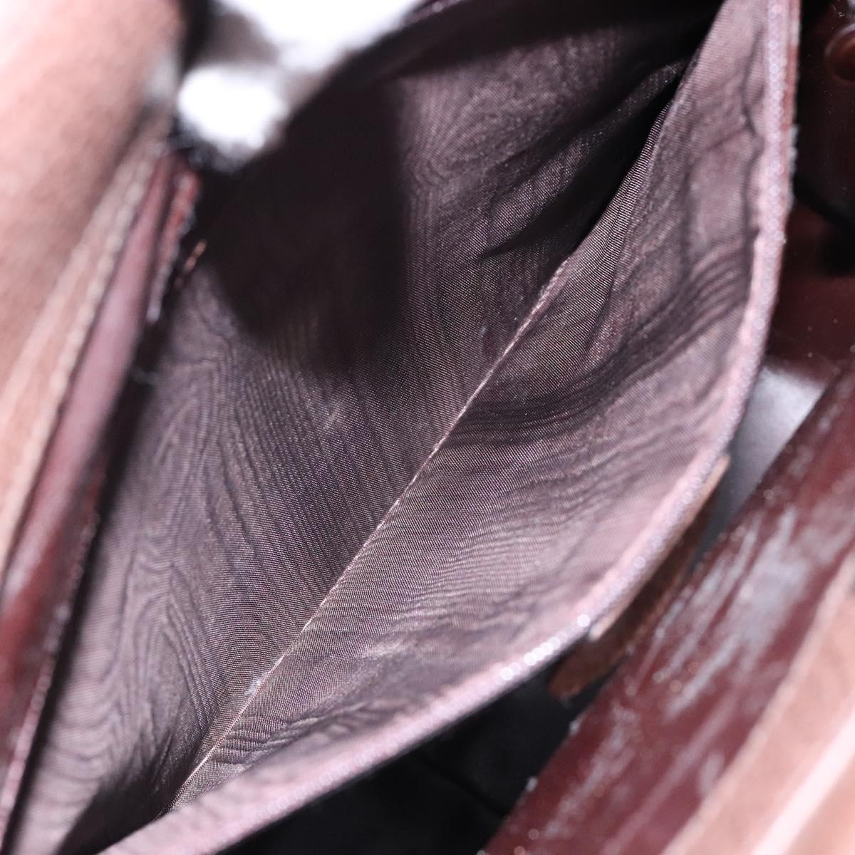 GUCCI Bamboo Hand Bag Leather Dark Brown 002 1118 0462 Auth ep10462