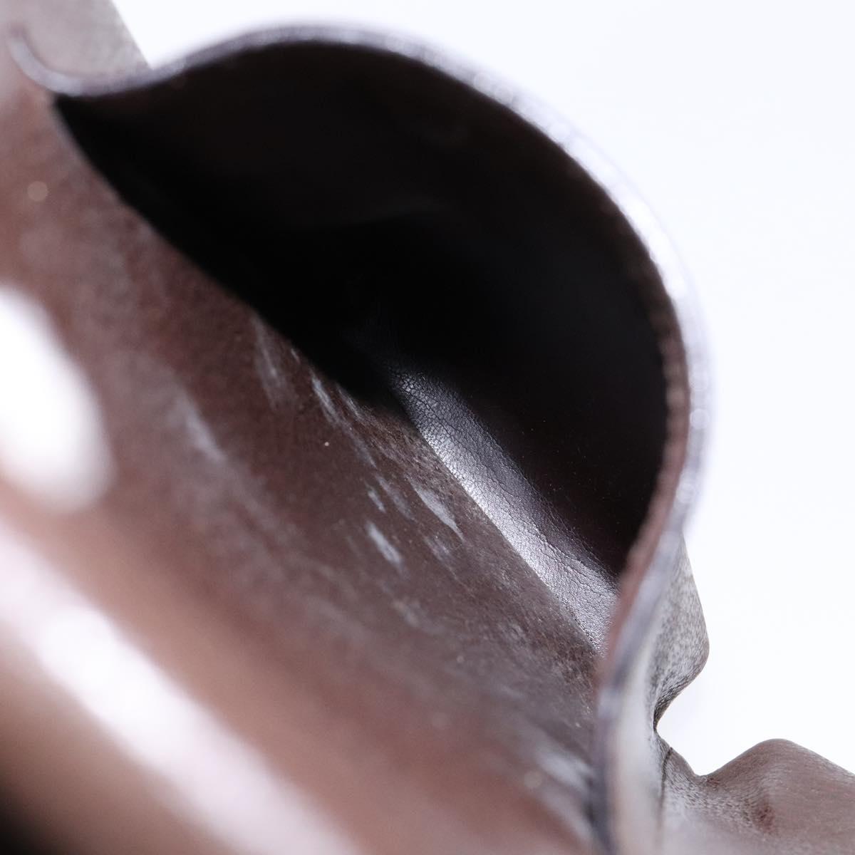 GUCCI Bamboo Hand Bag Leather Dark Brown 002 1118 0462 Auth ep10462