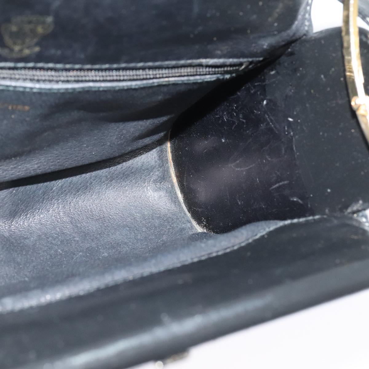 GUCCI Micro GG Canvas Shoulder Bag Leather Gold Black Auth ep10465