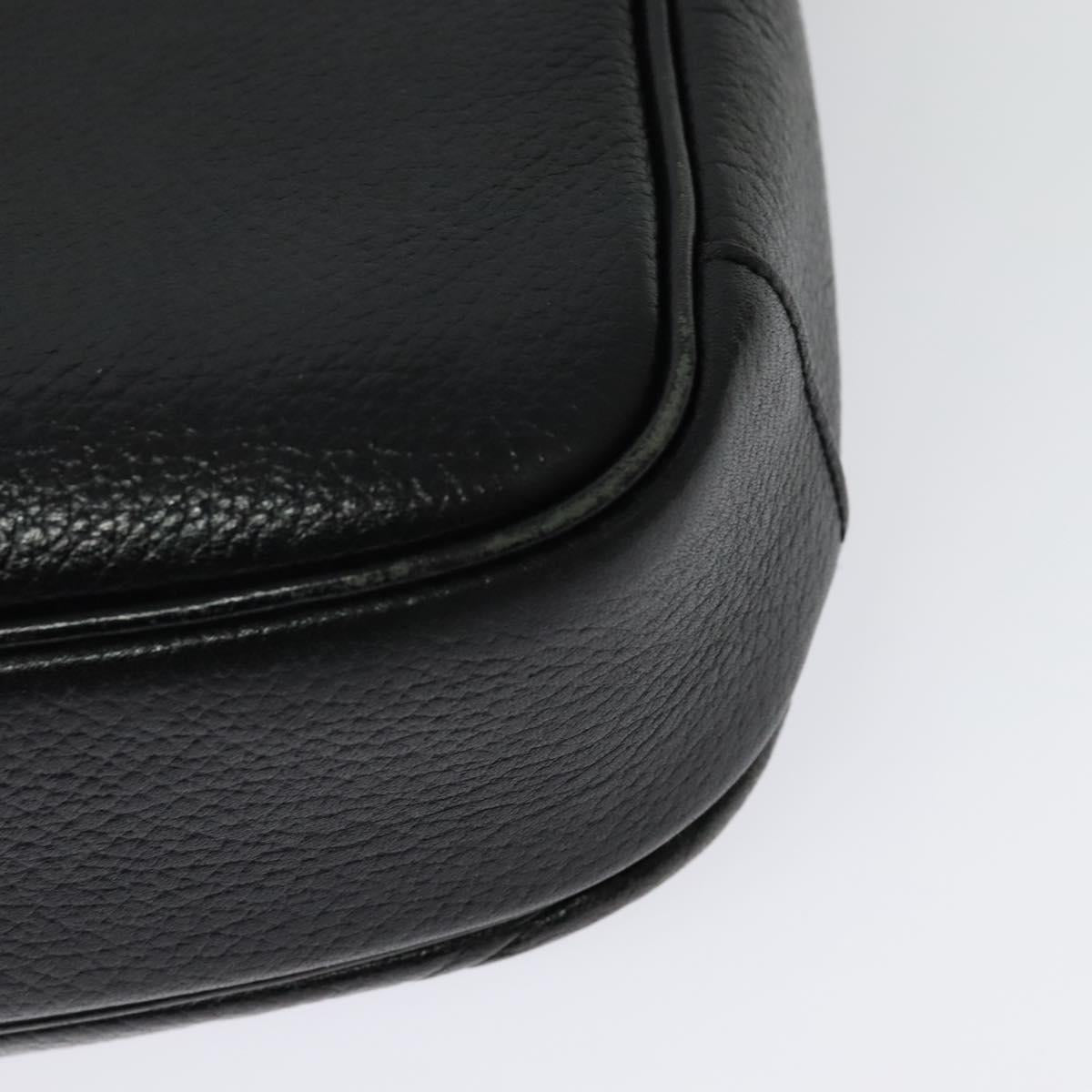 Burberrys Shoulder Bag Leather Gold Black Auth ep10469