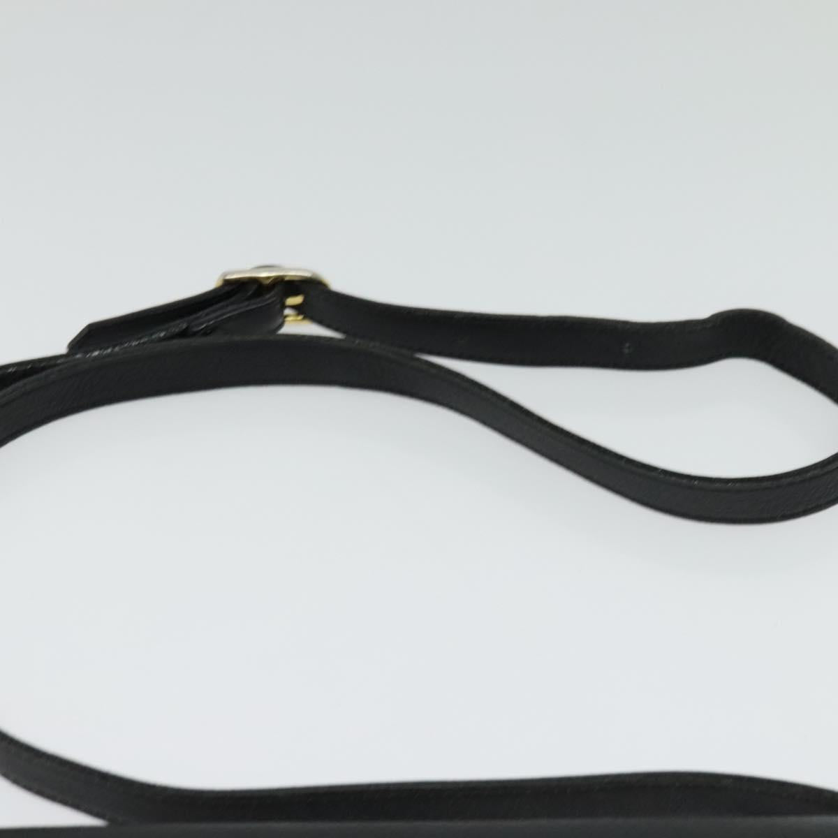 Burberrys Shoulder Bag Leather Gold Black Auth ep10469