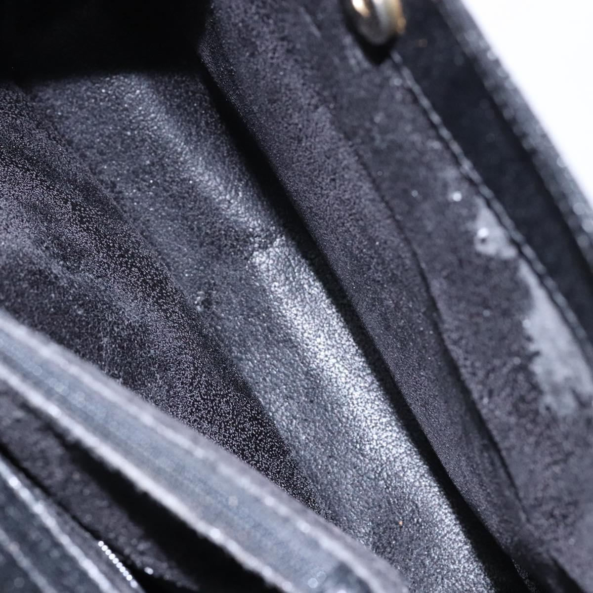 GUCCI Bamboo Hand Bag Leather Black Gold Auth ep10488