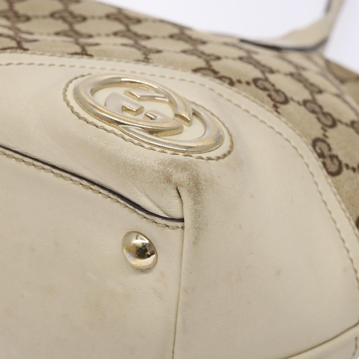 GUCCI GG Canvas Tote Bag Beige Gold 169946 Auth ep10492