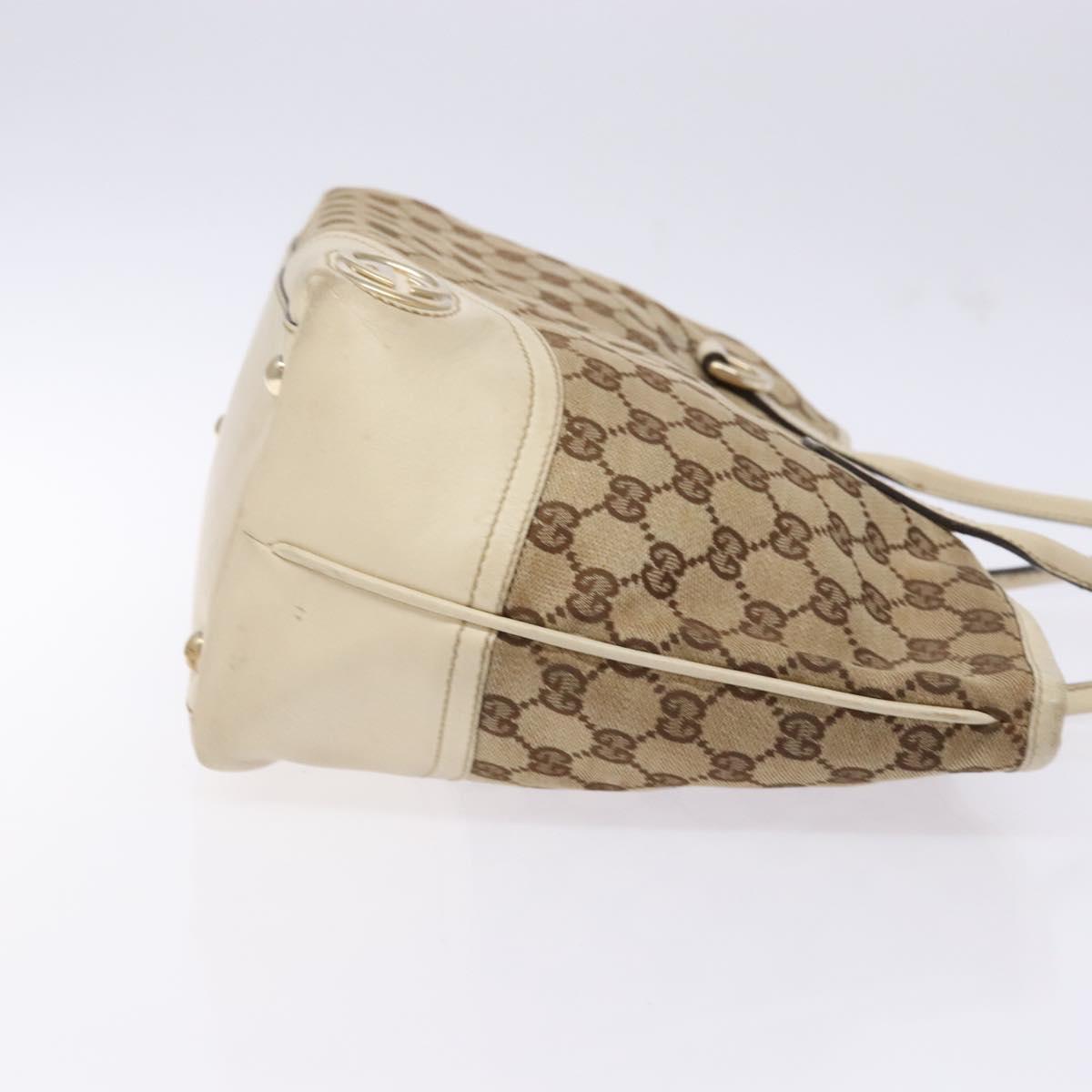 GUCCI GG Canvas Tote Bag Beige Gold 169946 Auth ep10492