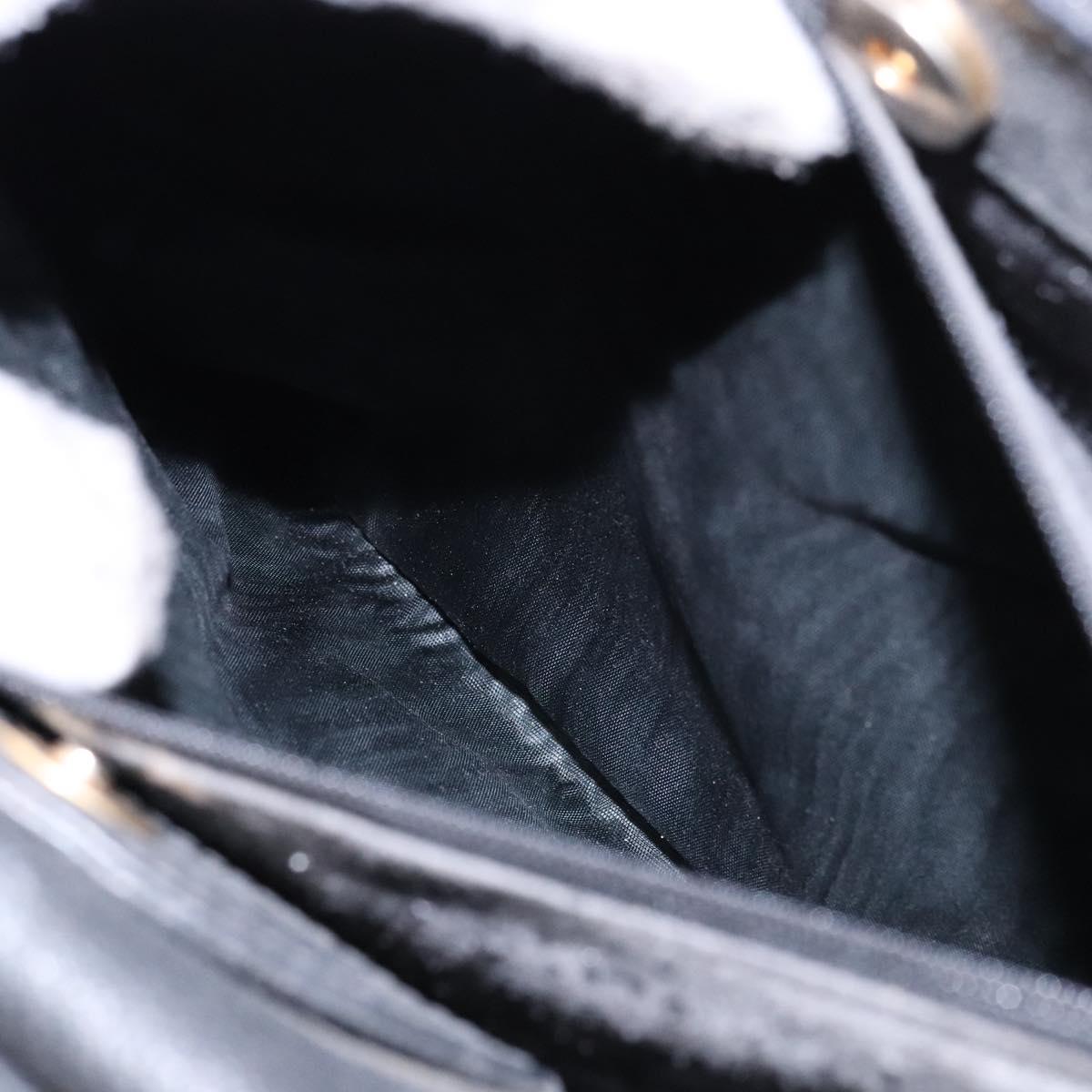 GUCCI Bamboo Hand Bag Suede Leather Black Gold 002 1186 0260 Auth ep10501