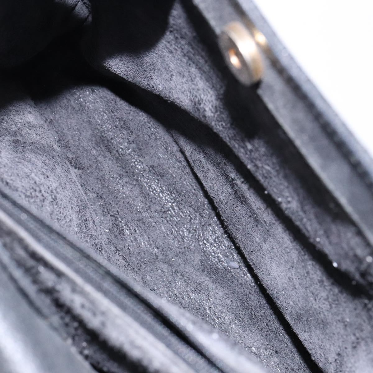 GUCCI Bamboo Hand Bag Suede Leather Black Gold 002 1186 0260 Auth ep10501