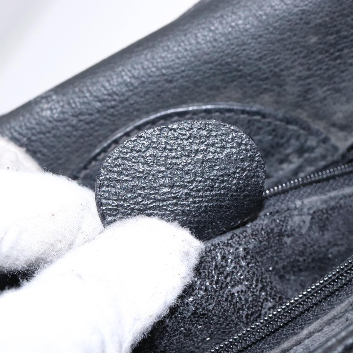 GUCCI Bamboo Hand Bag Suede Leather Black Gold 002 1186 0260 Auth ep10501