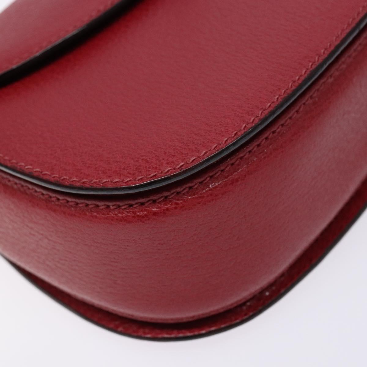 GUCCI Bamboo Hand Bag Leather Red Gold 000 46 0188 Auth ep10510