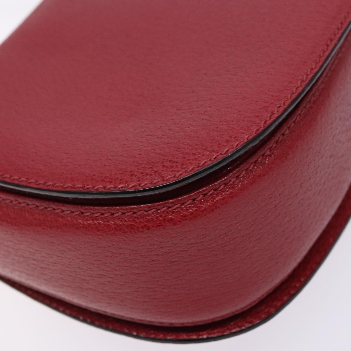 GUCCI Bamboo Hand Bag Leather Red Gold 000 46 0188 Auth ep10510