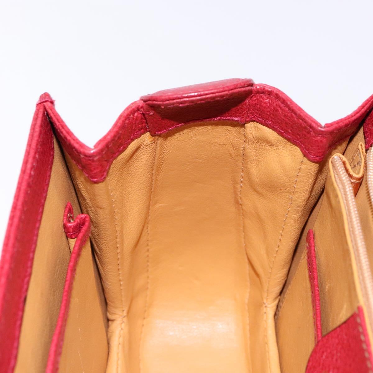GUCCI Bamboo Hand Bag Leather Red Gold 000 46 0188 Auth ep10510
