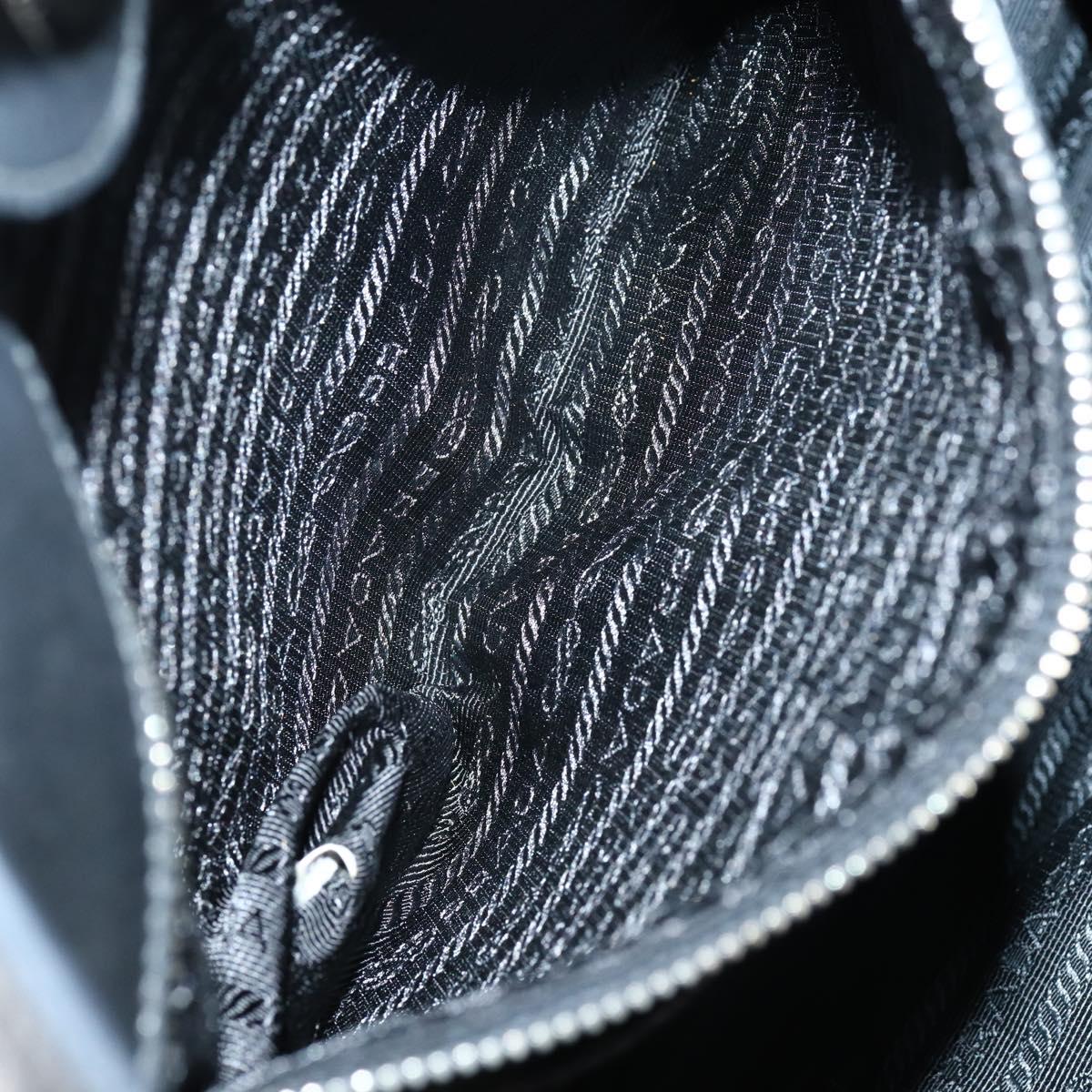 PRADA Tote Bag Leather 2way Black Silver Auth ep10526