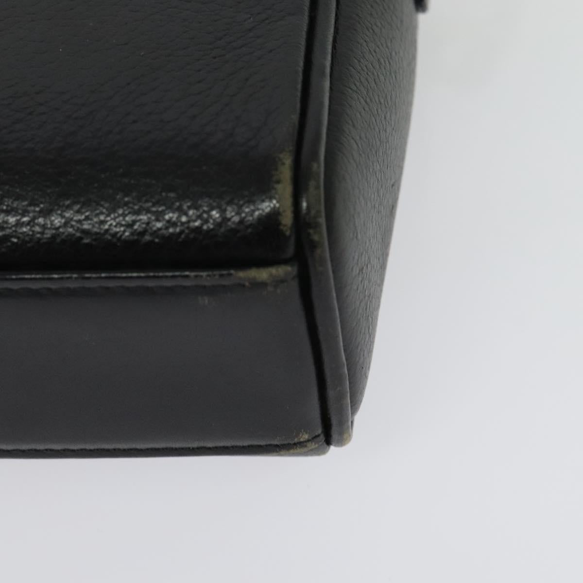 Burberrys Shoulder Bag Leather Gold Black Auth ep10528