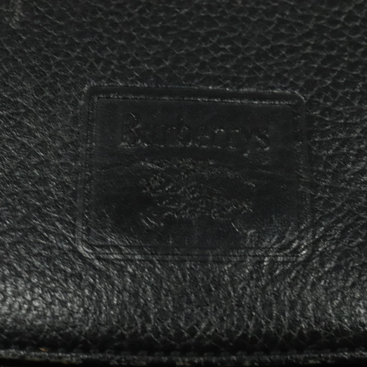 Burberrys Shoulder Bag Leather Gold Black Auth ep10528
