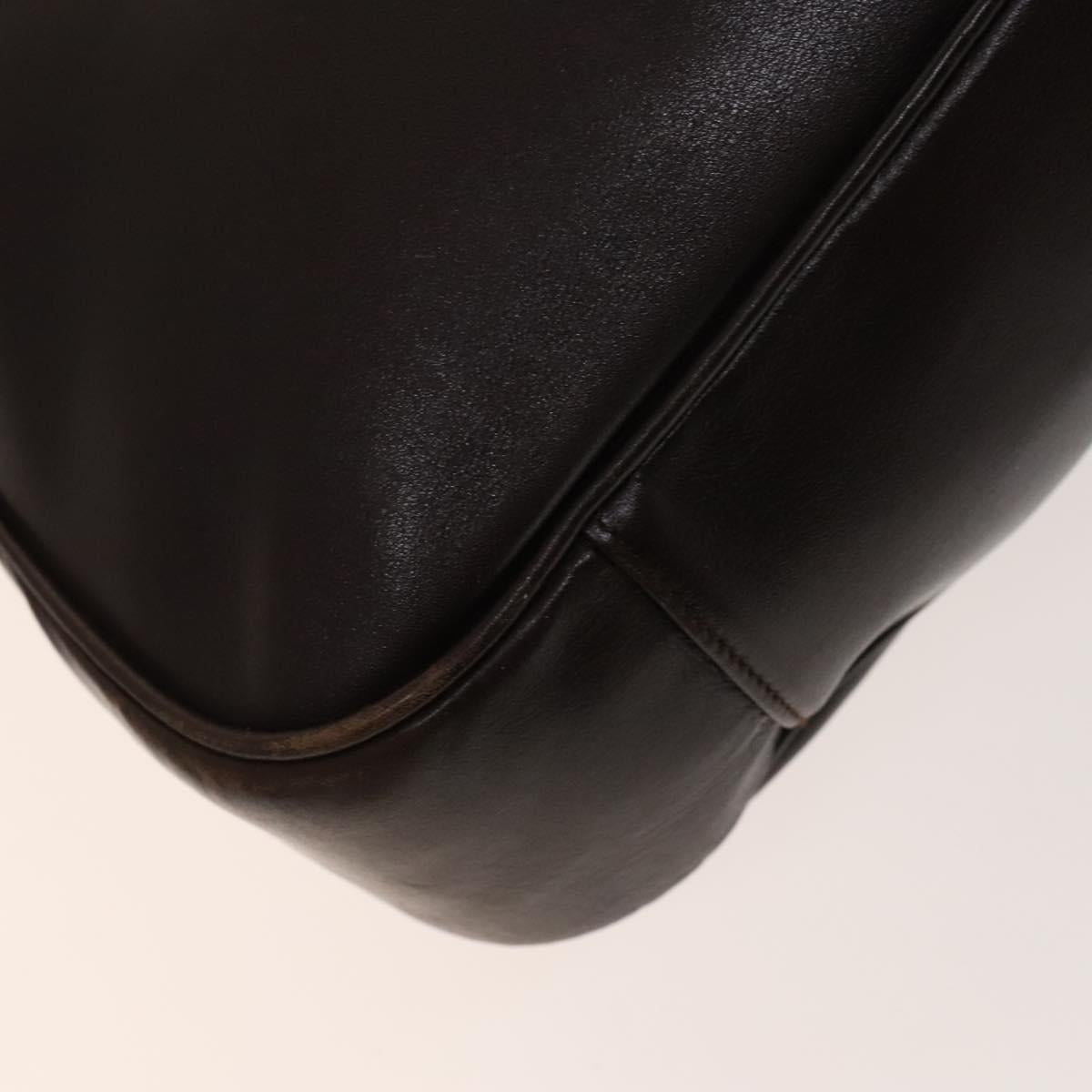 GUCCI Bamboo Hand Bag Leather 2way Brown Gold Auth ep10532