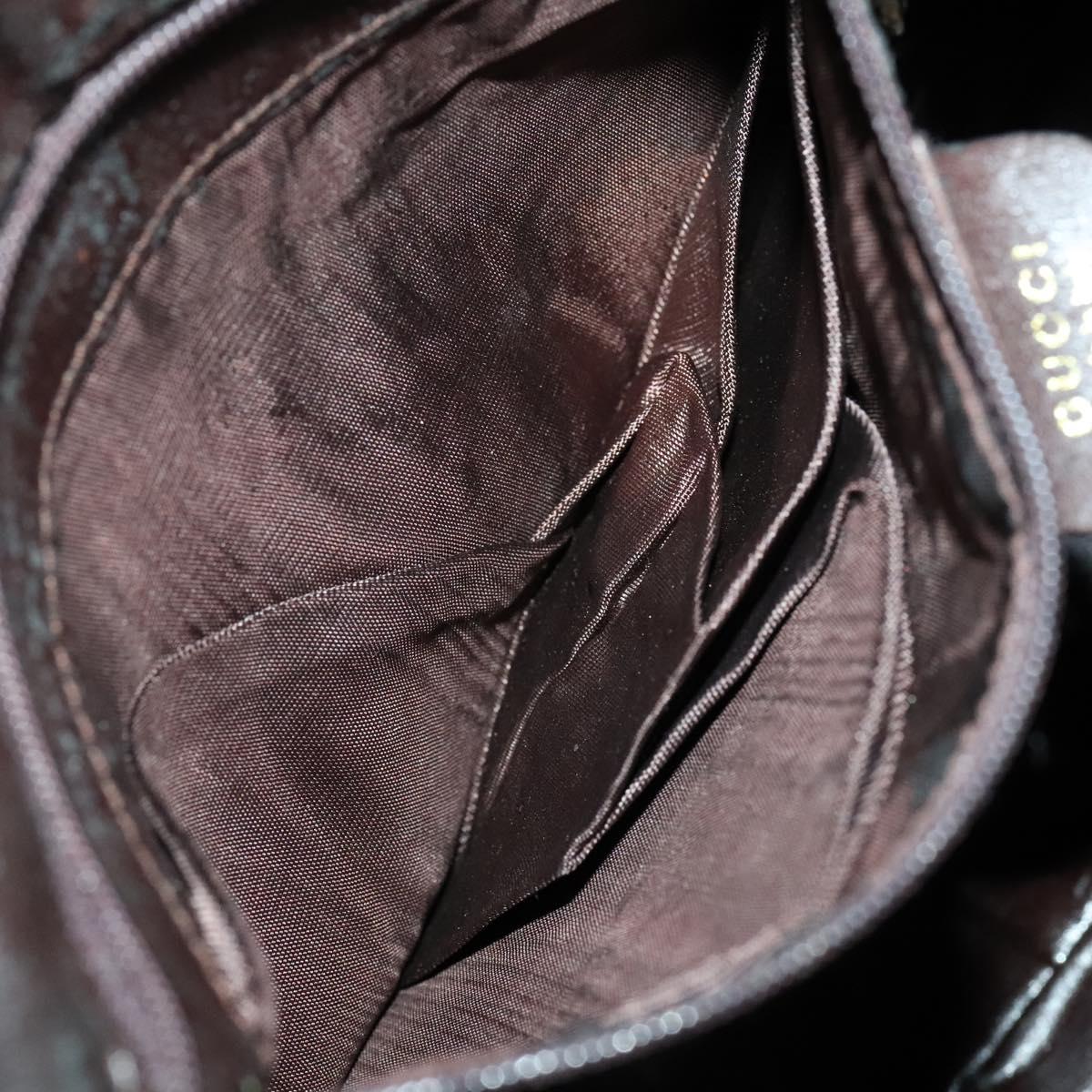 GUCCI Bamboo Hand Bag Leather 2way Brown Gold Auth ep10532