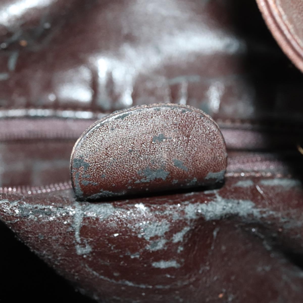 GUCCI Bamboo Hand Bag Leather 2way Brown Gold Auth ep10532