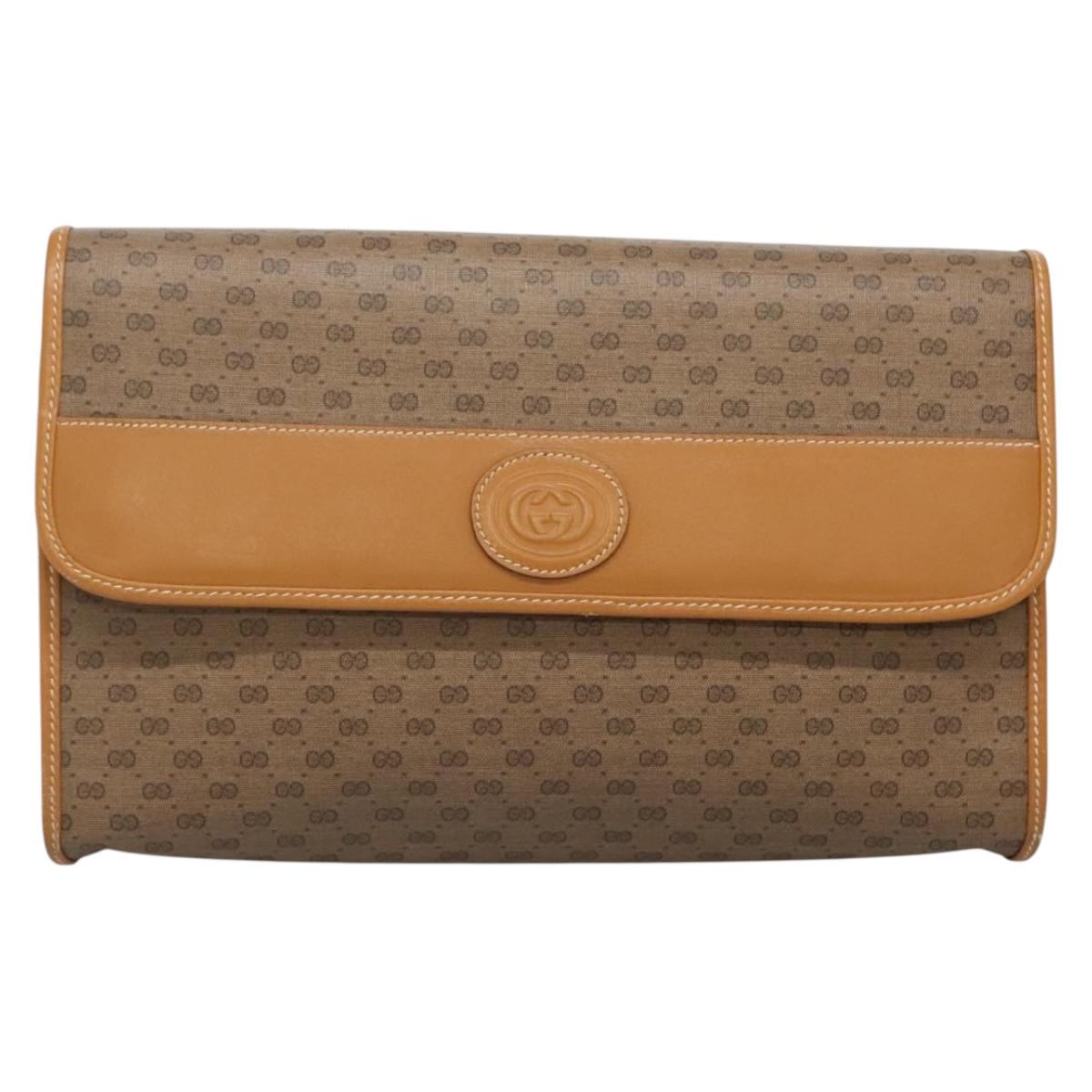 GUCCI Micro GG Supreme Shoulder Bag PVC Beige Gold 004 58 0264 Auth ep10535