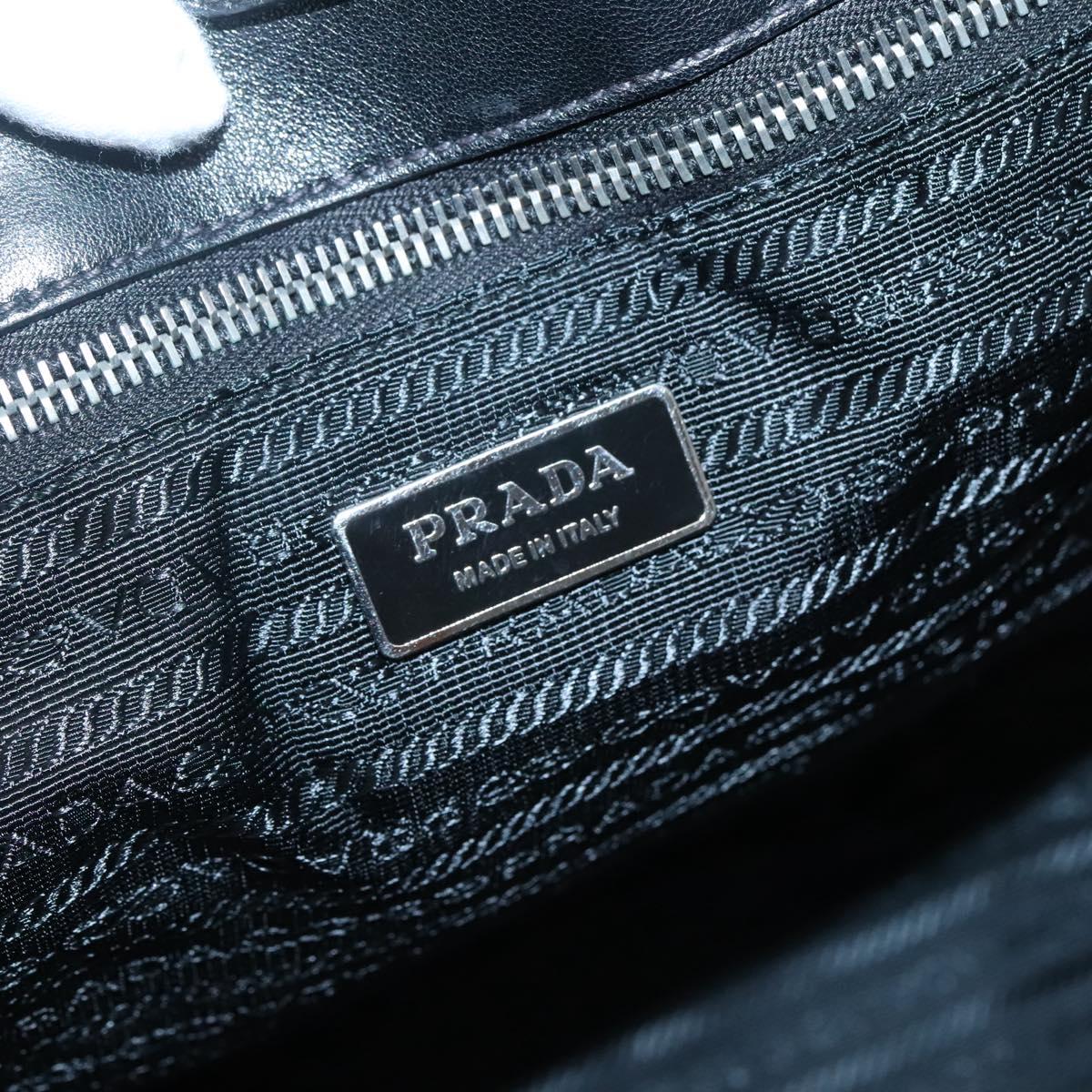 PRADA Tote Bag Nylon Black Silver Auth ep10543