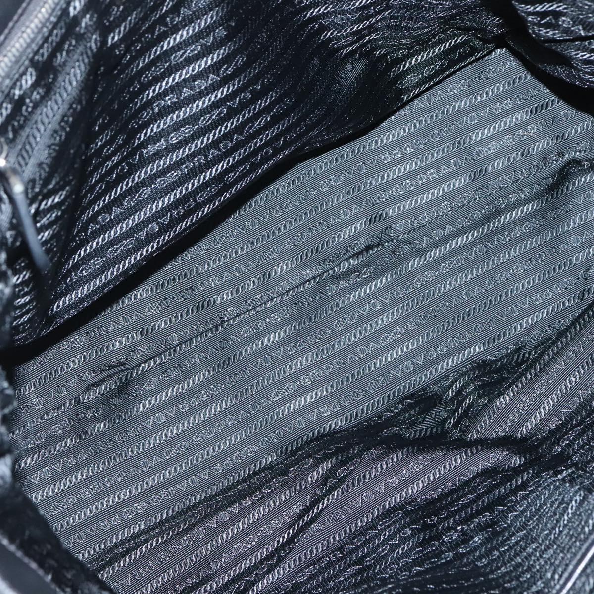 PRADA Tote Bag Nylon Black Silver Auth ep10543