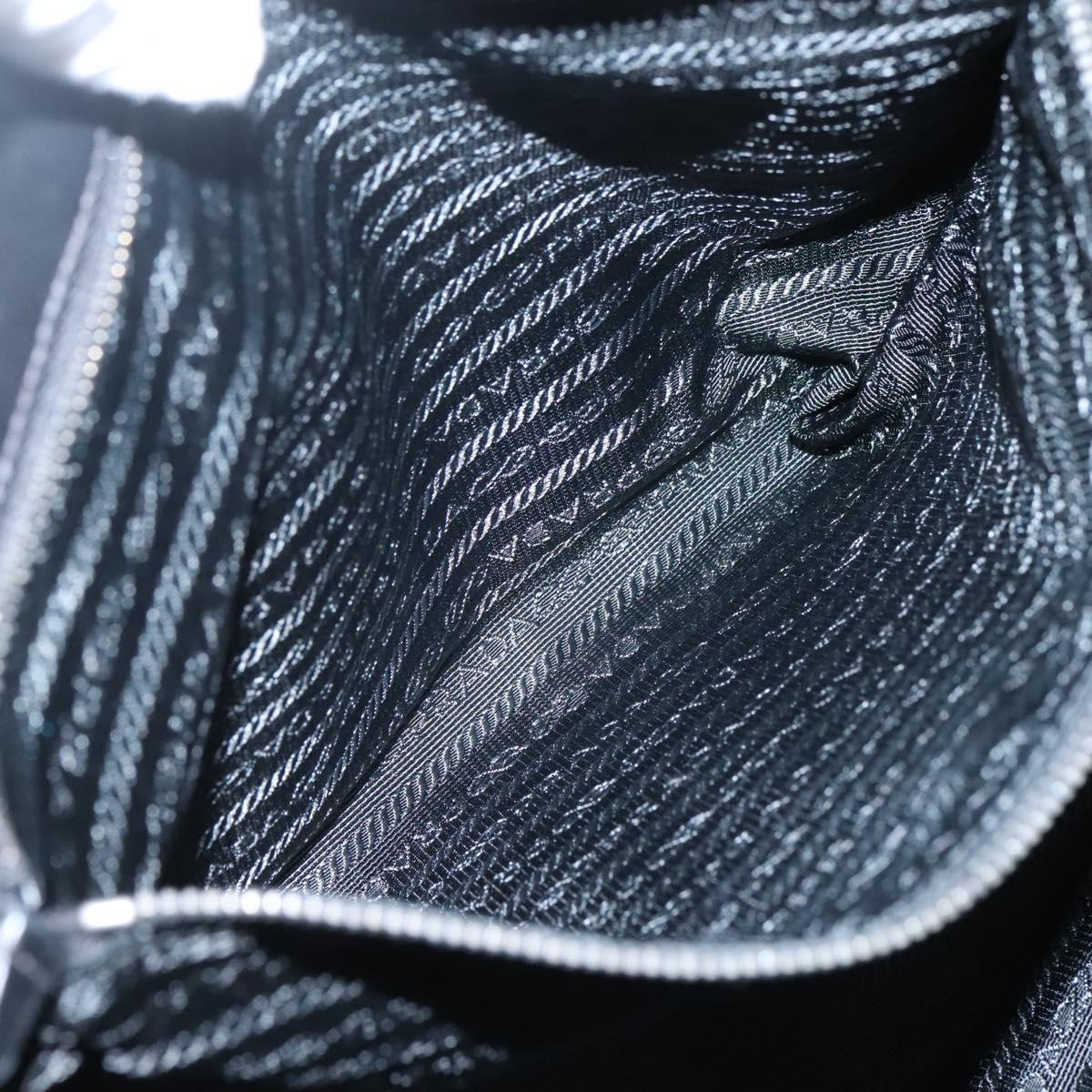 PRADA Tote Bag Nylon Black Silver Auth ep10543