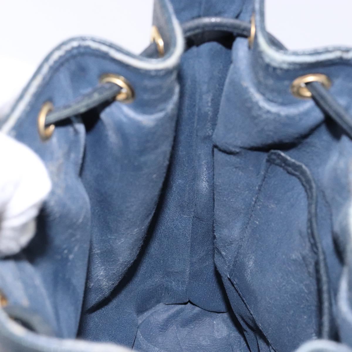 GUCCI GG Supreme Sherry Line Shoulder Bag PVC Navy Gold 164 02 034 Auth ep10545