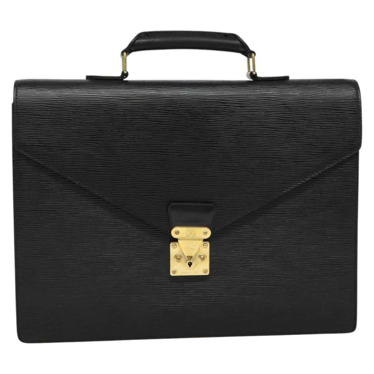 LOUIS VUITTON Epi Serviette Ambassador Business Bag Black M54412 LV Auth ep10554