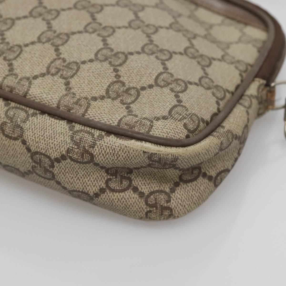 GUCCI GG Supreme Shoulder Bag PVC Beige Gold 56 02 068 Auth ep10564