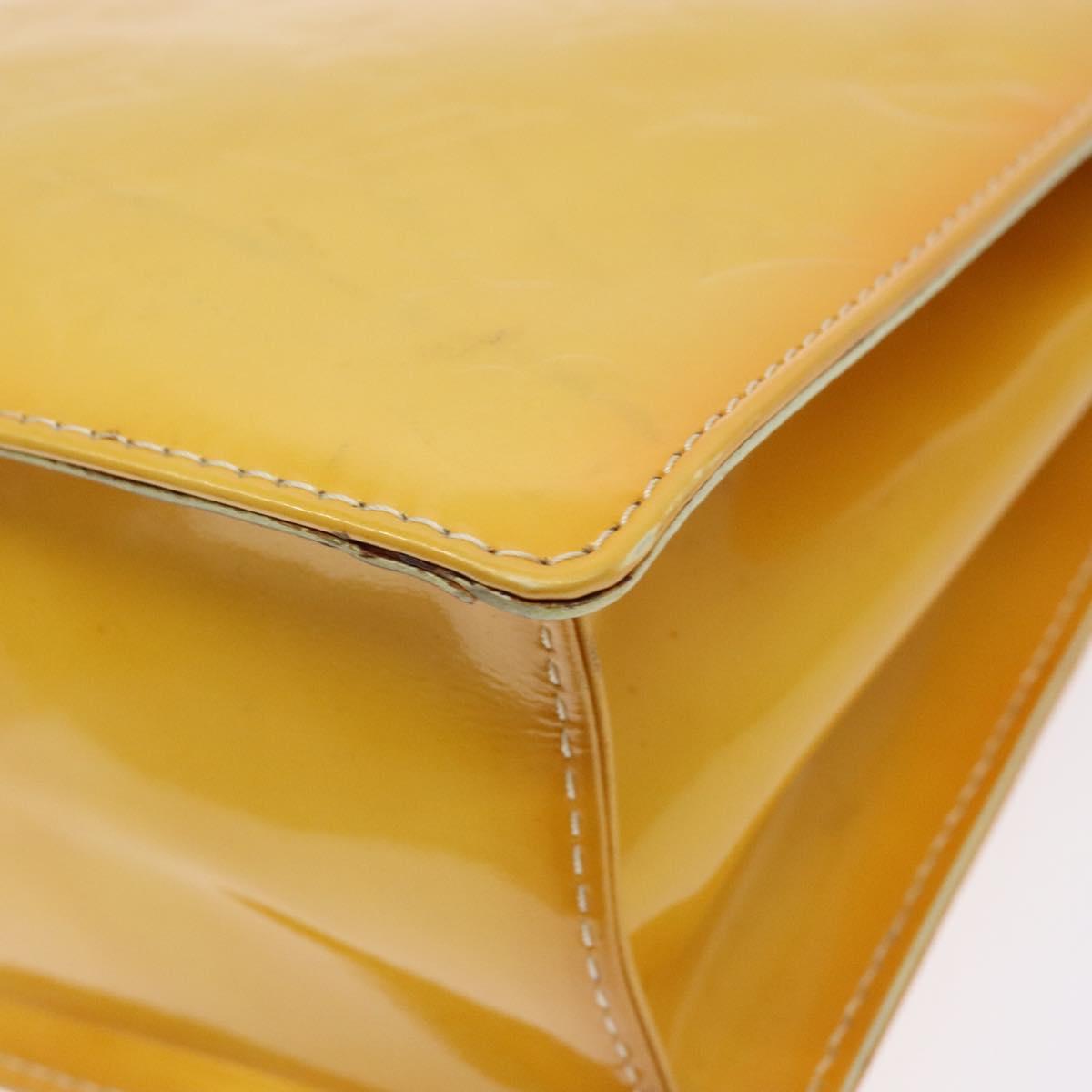 LOUIS VUITTON Monogram Vernis Spring Street Bag Lime Yellow M91068 Auth ep10568